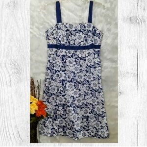 New York & Company Summer Dress Blue Floral